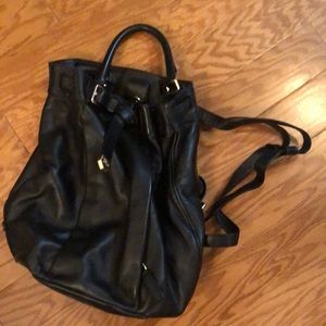 Cole Haan black leather backpack
